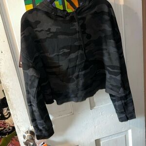 Cropped Camo Hoodie